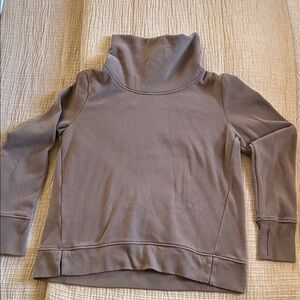 Cozy Brown Funnel neck/Cowl neck Sweatshirt